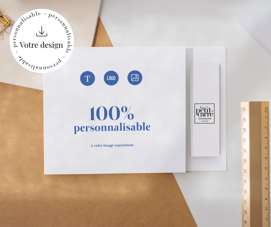 Carte avec barre chocolat sur mesure